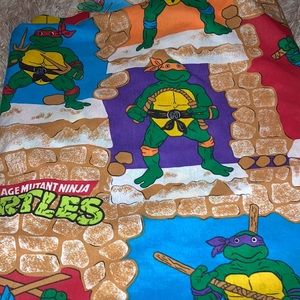 Vintage 1988 TMNT twin flat bed sheet euc